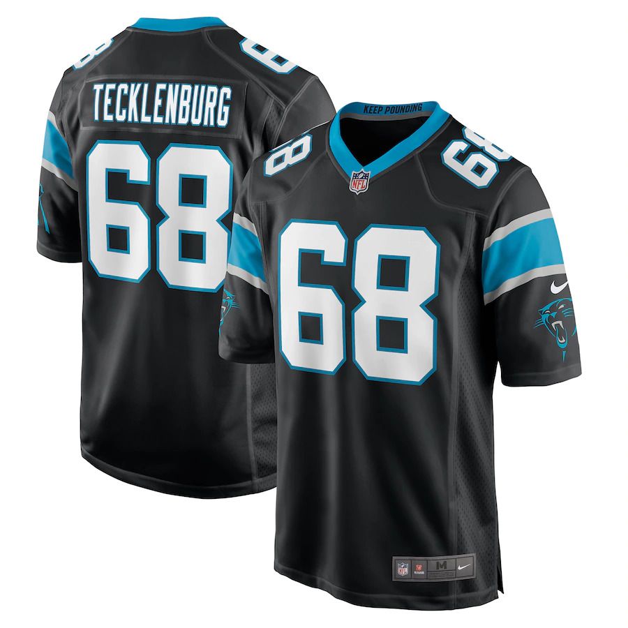Men Carolina Panthers #68 Sam Tecklenburg Nike Black Player Game NFL Jersey